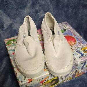 Vans White Slip-On Sneakers